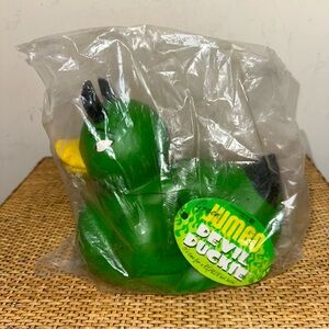 Vintage 2005 DEVIL DUCKIE Accoutrements Green Evil Rubber Duck Ducky Collectible